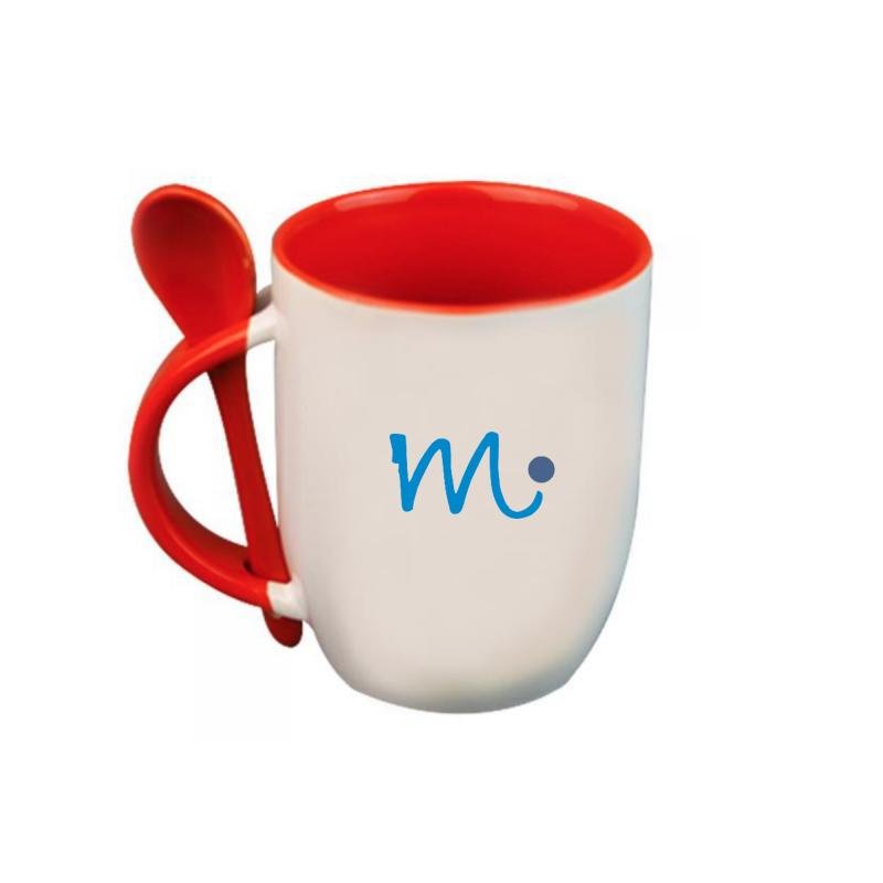 TAZAS DE COLOR CON CUCHARITA