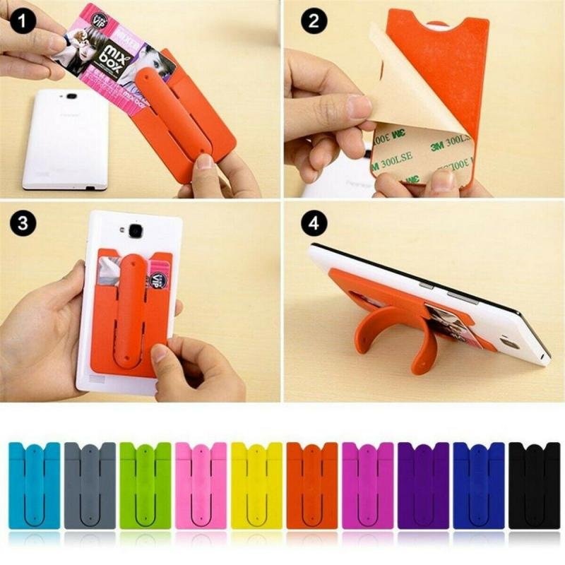 PORTA TARJETAS PARA CELULAR CON SOPORTE