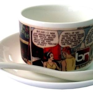 TAZA DE TÉ CON PLATO Y CUCHARITA