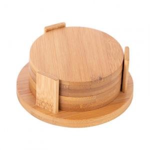 SET DE 4 POSAVASOS CON SOPORTE BAMBÚ